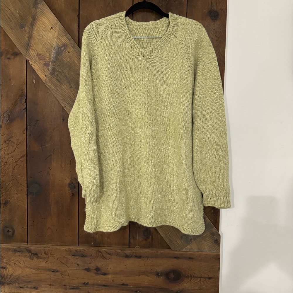Hand Knit Soft Green Sweater